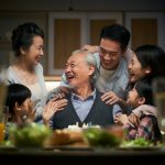 Happy,Three,Generation,Asian,Family,Celebrating,Grandpa's